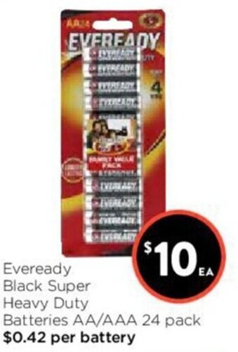 Eveready Black Super Heavy Duty Batteries AA/AAA 24 pack