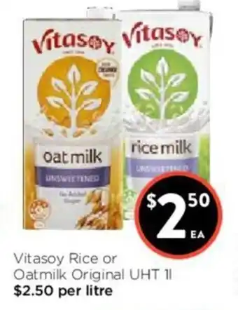 Foodworks Vitasoy Rice or Oatmilk Original UHT 1L offer