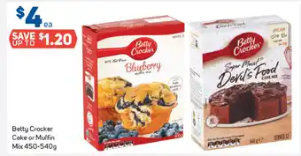 Foodland Betty Crocker Cake or Muffin Mix 450-540g offer