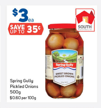Spring Gully Pickled Onions 500g