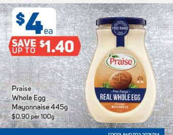 Foodland Praise Whole Egg Mayonnaise 445g offer