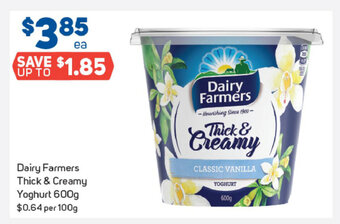 Foodland Dairy Farmers Thick & Creamy Yoghurt 600g offer