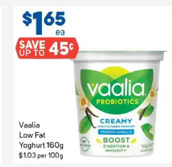 Foodland Vaalia Low Fat Yoghurt 160g offer