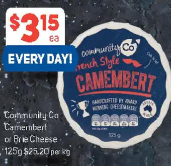 Foodland Community Co Camembert or Brie Cheese 125g offer