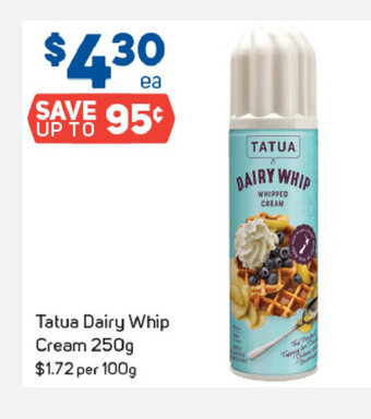 Foodland Tatua Dairy Whip Cream 250g offer