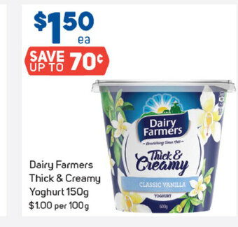 Foodland Dairy Farmers Thick & Creamy Yoghurt 150g offer