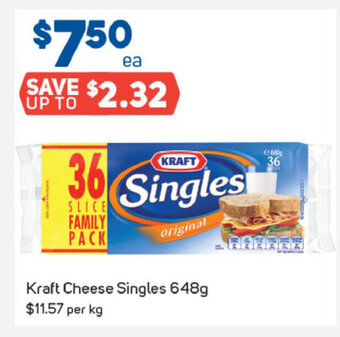Foodland Kraft Cheese Singles 648g offer