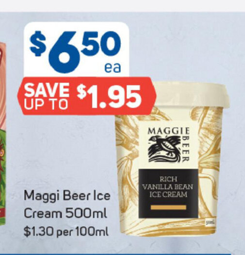Maggi Beer Ice Cream 500ml offer at Foodland