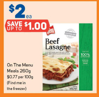Foodland On The Menu Meals 260g offer