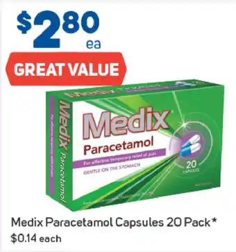 Medix Paracetamol Capsules 20 Pack
