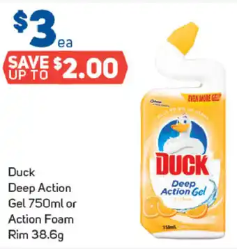 Foodland Duck Deep Action Gel 750ml or Action Foam Rim 38.6g offer