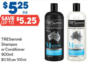 Foodland TRESemmé Shampoo or Conditioner 900ml offer