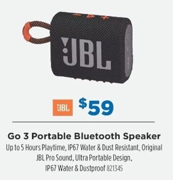 Betta JBL Go 3 Portable Bluetooth Speaker offer