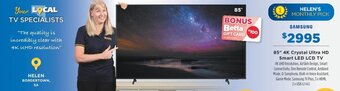 Betta Samsung 85" 4K Crystal Ultra HD Smart LED LCD TV offer