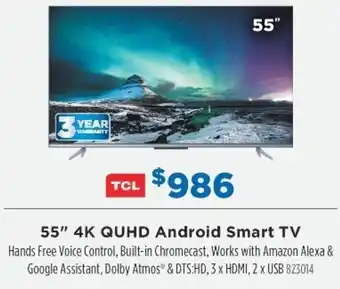 Betta TCL 55" QUHD Android Smart TV offer