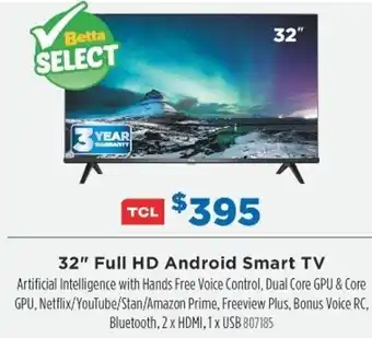 TCL 32" Full HD Android Smart TV