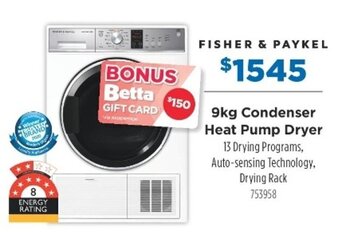 Fisher & Paykel 9kg Heat Pump Dryer