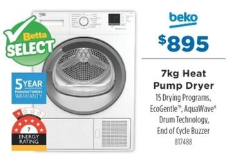 Betta Beko 7kg Heat Pump Dryer offer