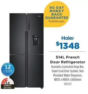 Betta Haier 514L French Door Refrigerator offer