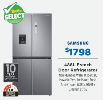 Betta Samsung 488L French Door Refrigerator offer
