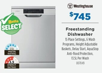 Betta Westinghouse Freestanding Dishwasher offer