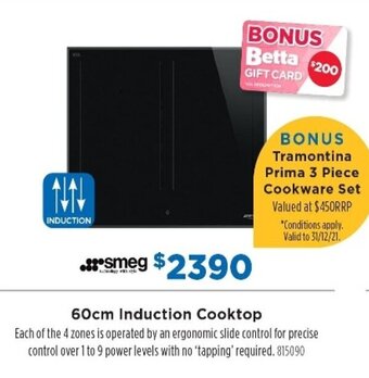 Betta Smeg 60cm Induction Cooktop offer