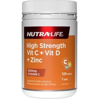 healthylife Nutra life vitamin c 1200 + d + zinc 120 tablets offer