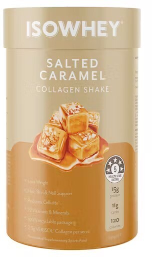 healthylife Isowhey salted caramel collagen shake 490g offer