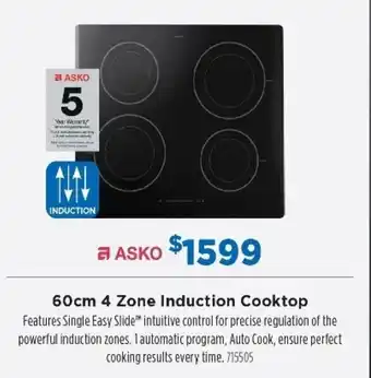 Betta Asko 60cm Zone Induction Cooktop offer