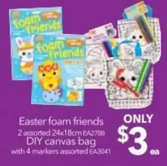 Cheap as Chips Easter Foam Friends / DIY Canvas Bag offer