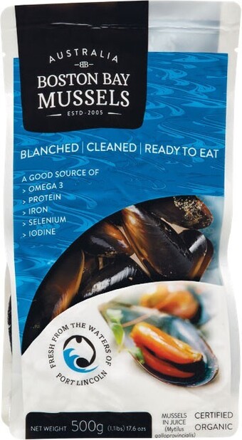 Boston bay cooked mussels 500g