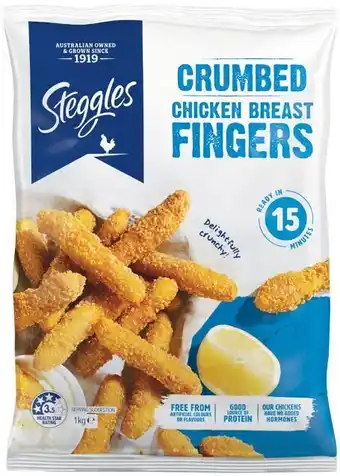 Woolworths Steggles frozen chicken fingers or nuggets 1 kg – from the freezer offer