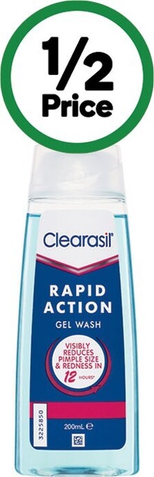 Clearasil rapid action face cleanser gel wash 200ml