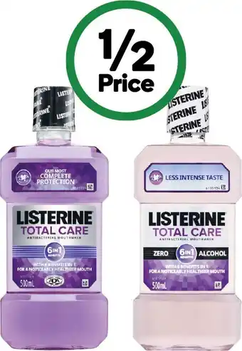 Woolworths Listerine total care antibacterial mouthwash 500ml offer