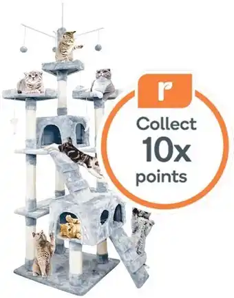Woolworths Pawz cat tree scratching condo tower house furniture with hanging toys 210 cm – grey offer