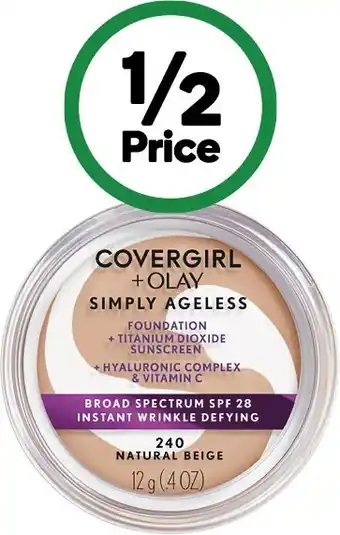 Woolworths Covergirl + olay simply ageless foundation 12g~ offer