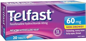 Woolworths Telfast hayfever allergy relief 60mg antihistamine tablets pk 20~ offer