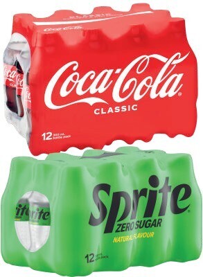 Coles Coca-cola, sprite or fanta soft drink 12x300ml offer