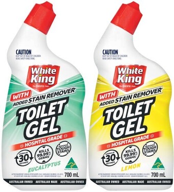 Coles White king power clean toilet gel 700ml offer