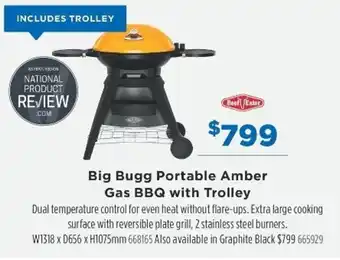 Betta Big Bugg Portable Amber Gas BBQ with Trolley offer