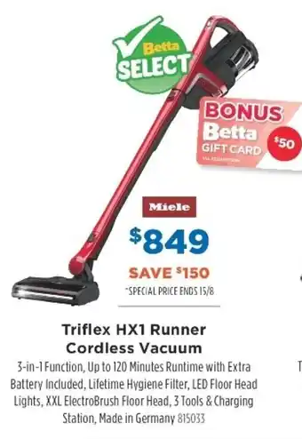Triflex HX1 Runner Cordless Vacuum