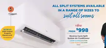 Betta Fujitsu Reverse Cycle Split System Air Conditioner offer