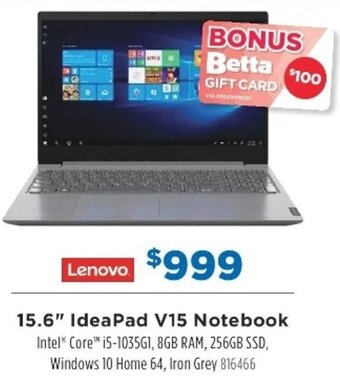 Betta Lenovo 15.6" IdeaPad V15 Notebook offer