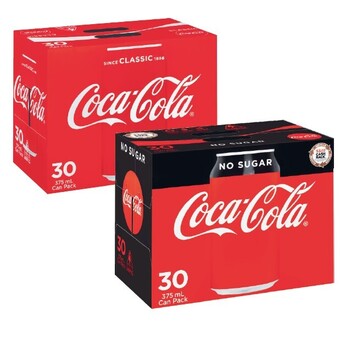 Coles Coca-Cola Soft Drink 30x375mL offer