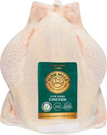 Coles Slow Hills Free Range RSPCA Approved Whole Chicken offer