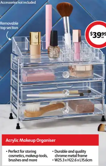 Coles Acrylic Makeup Organiser offer