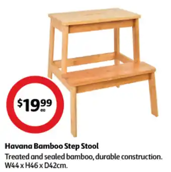 Havana Bamboo Step Stool Treated and sealed bamboo, durable construction. W44 x H46 x D42cm.