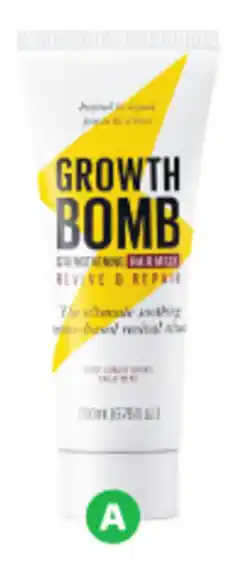 Woolworths Growth Bomb Hair Strengthening Mask 200ml $15 ea SAVE $10 $7.50 per 100ml offer