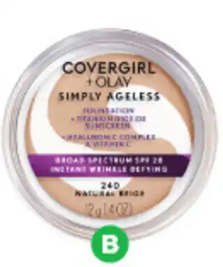 Woolworths Covergirl + Olay Simply Ageless Foundation 12g-$13.50 ea SAVE $13.50 $11.25 per 10g offer