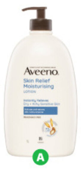 Woolworths Aveeno Skin Relief Fragrance Free Moisturising Body Lotion 1 Litre offer